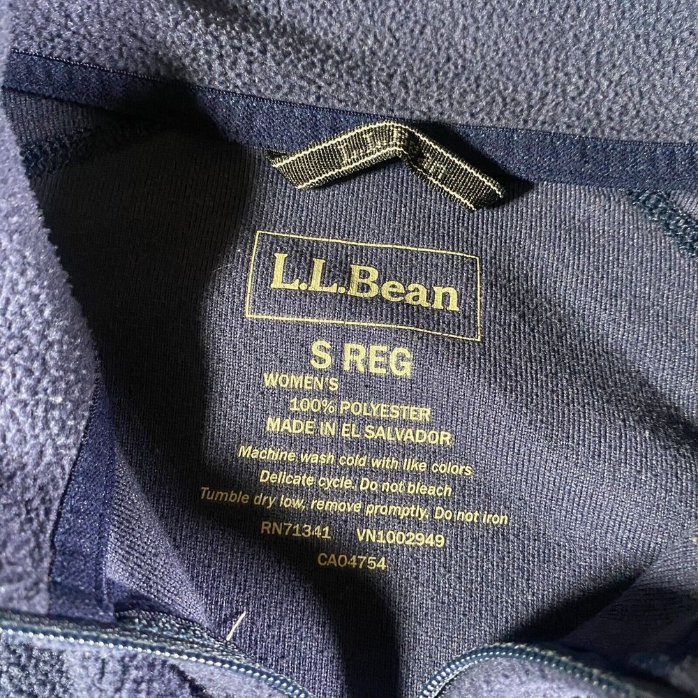LL Bean Fitness Fleece Full Zip Vest Mens Womens Size Small Blue Lightweight - Picture 3 of 7